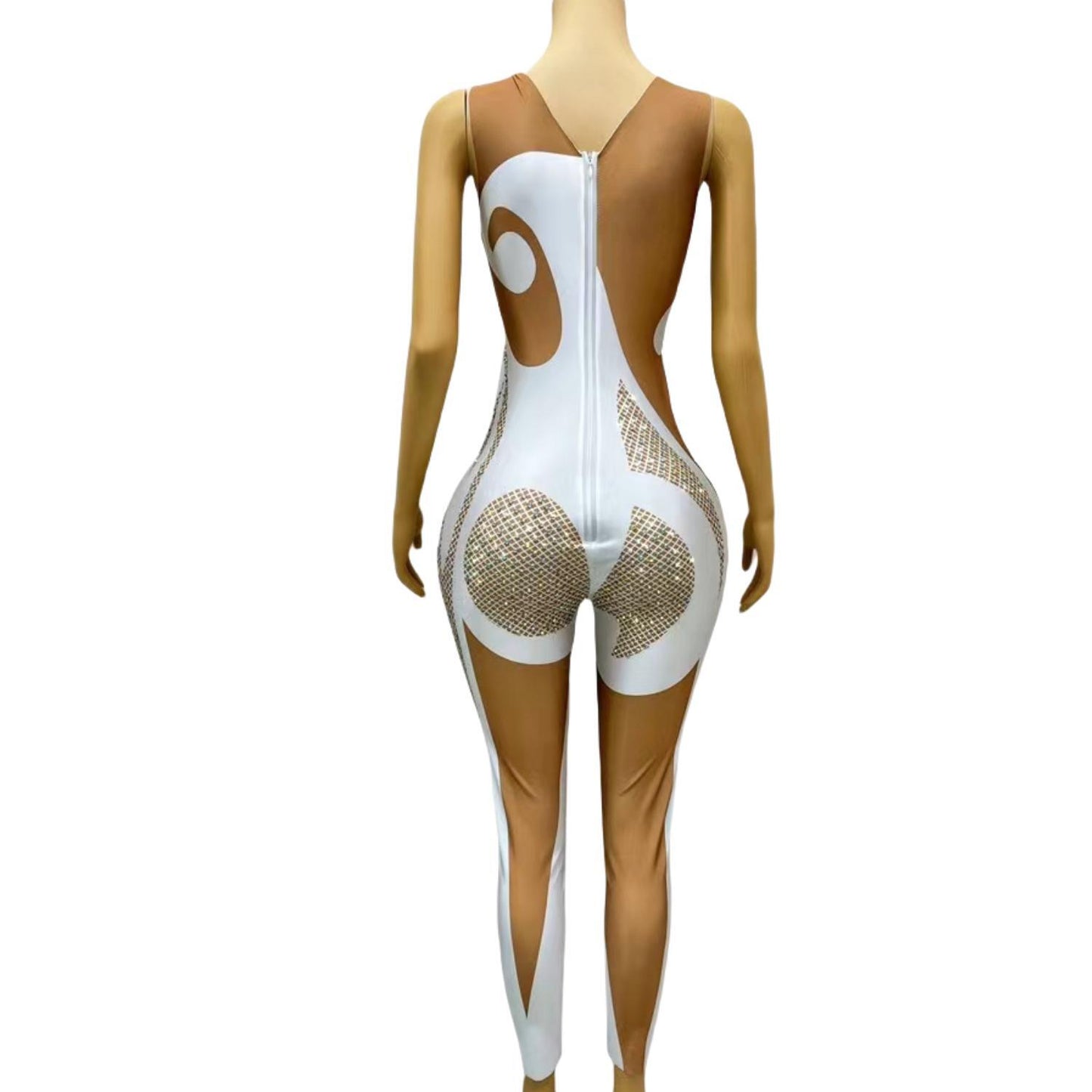 CELESINYI ABcai Crystal AB Art Jumpsuit