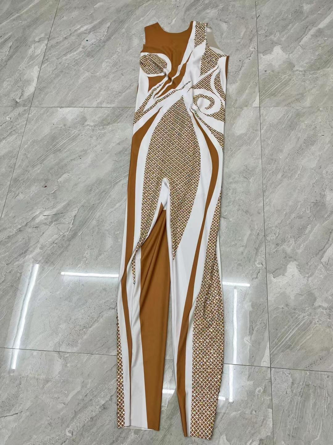 CELESINYI ABcai Crystal AB Art Jumpsuit