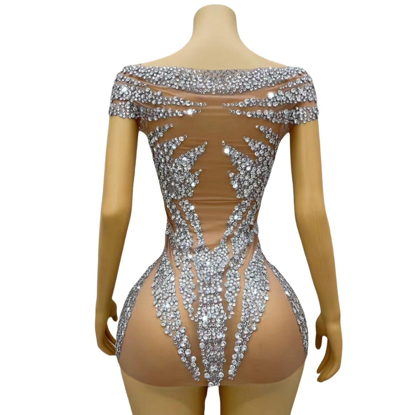 CELESINYI Binglian Crystal Mini Dress