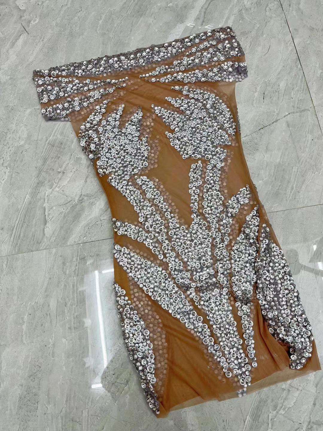 CELESINYI Binglian Crystal Mini Dress