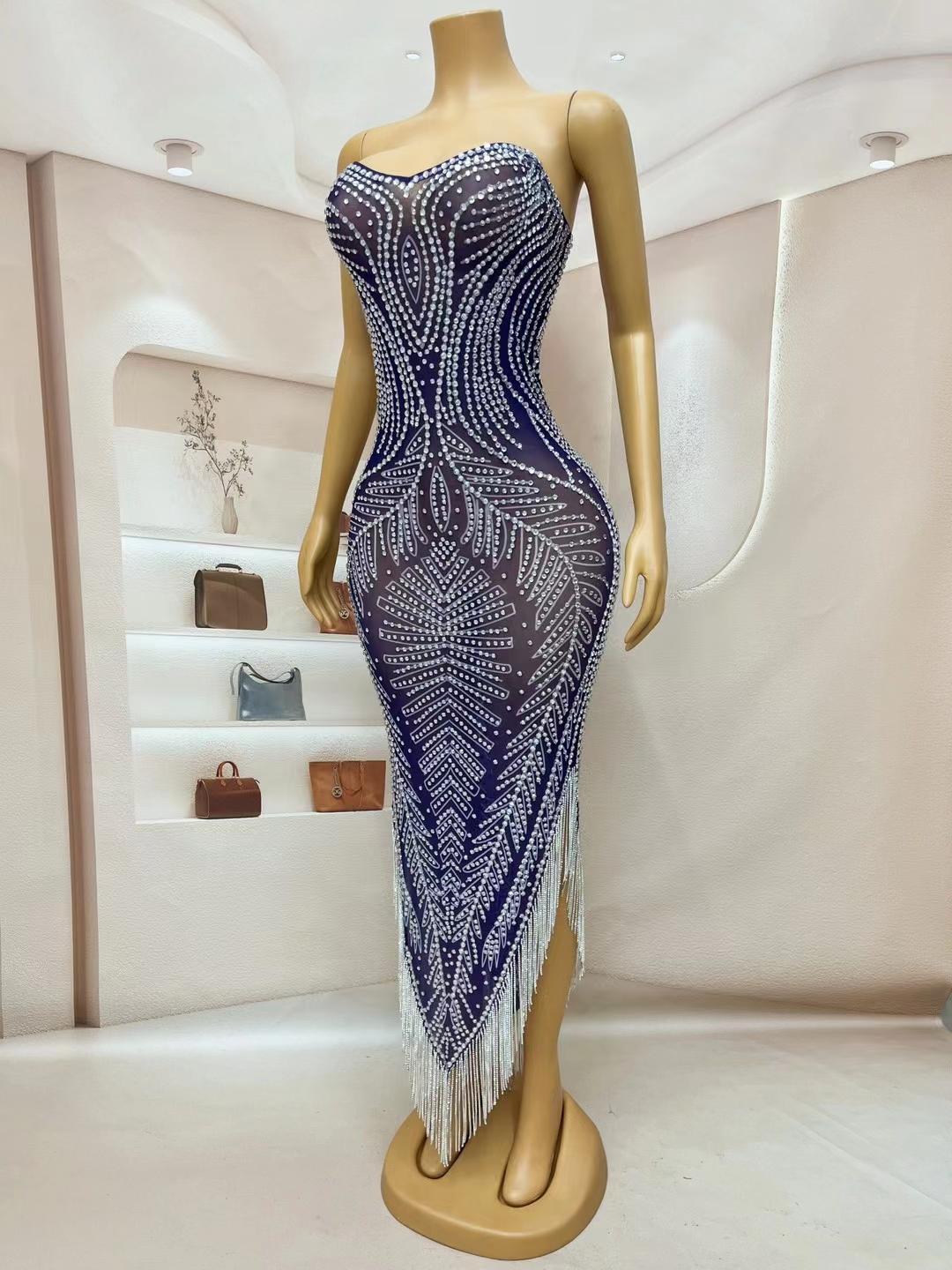 CELESINYI Jialanye Crystal Mermaid Gown
