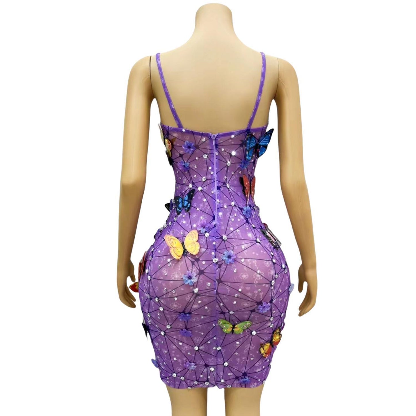 CELESINYI Pudie Crystal Butterfly Bodysuit