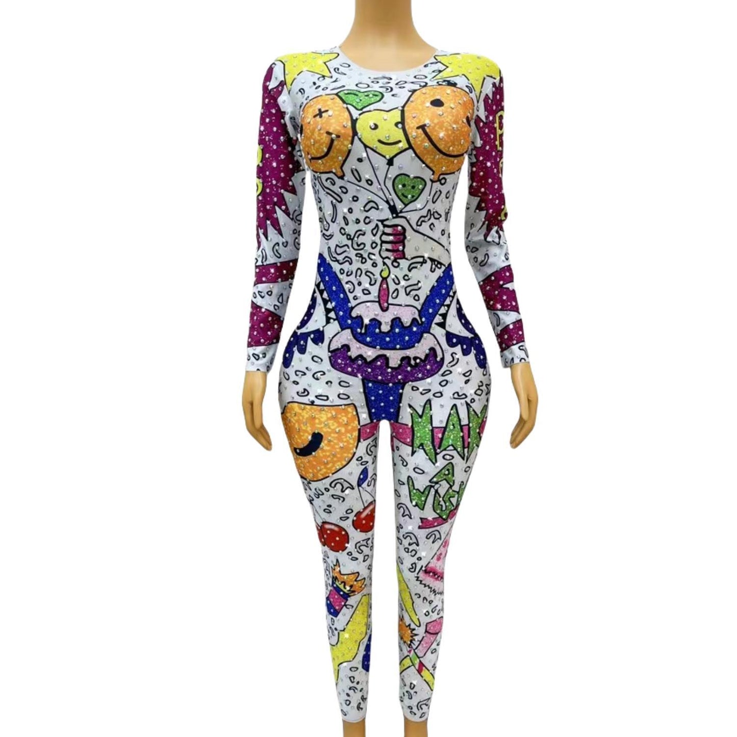CELESINYI Qiqiu Crystal Pop Jumpsuit