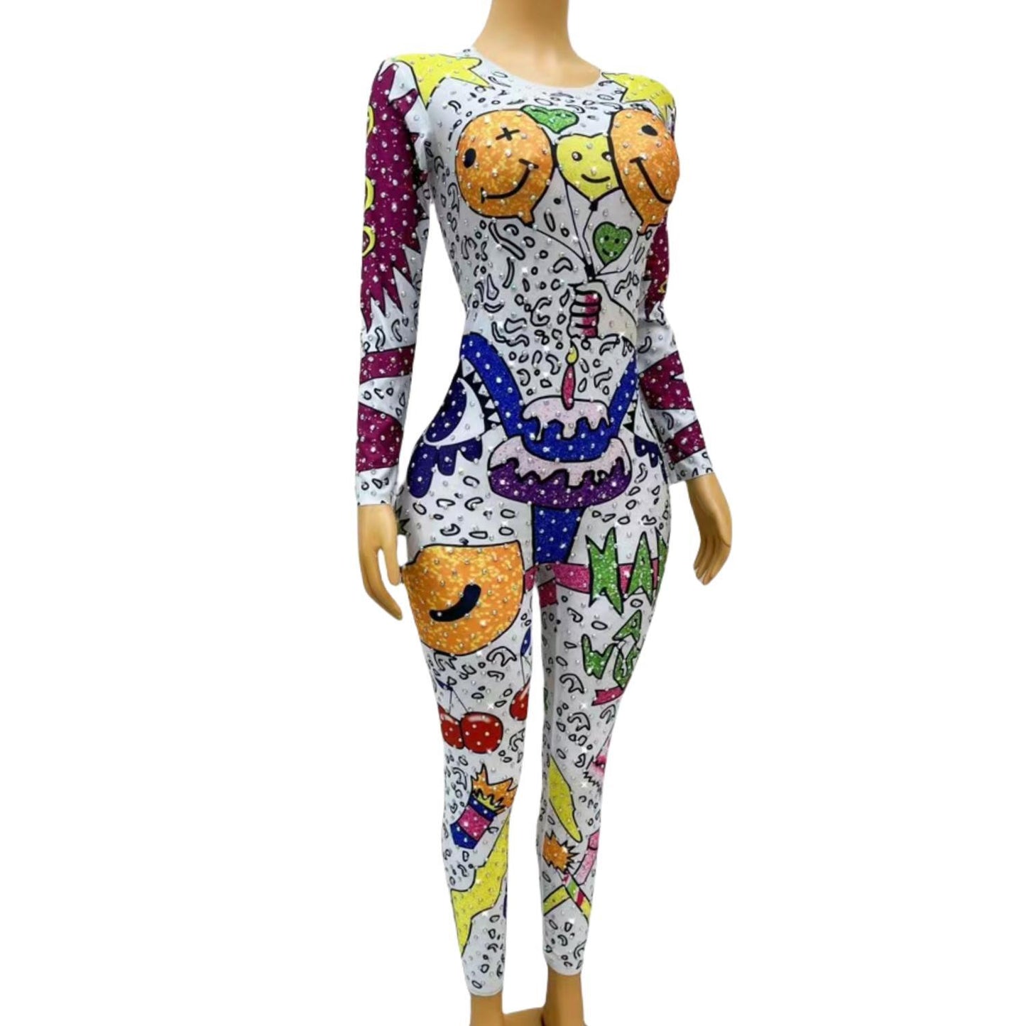 CELESINYI Qiqiu Crystal Pop Jumpsuit