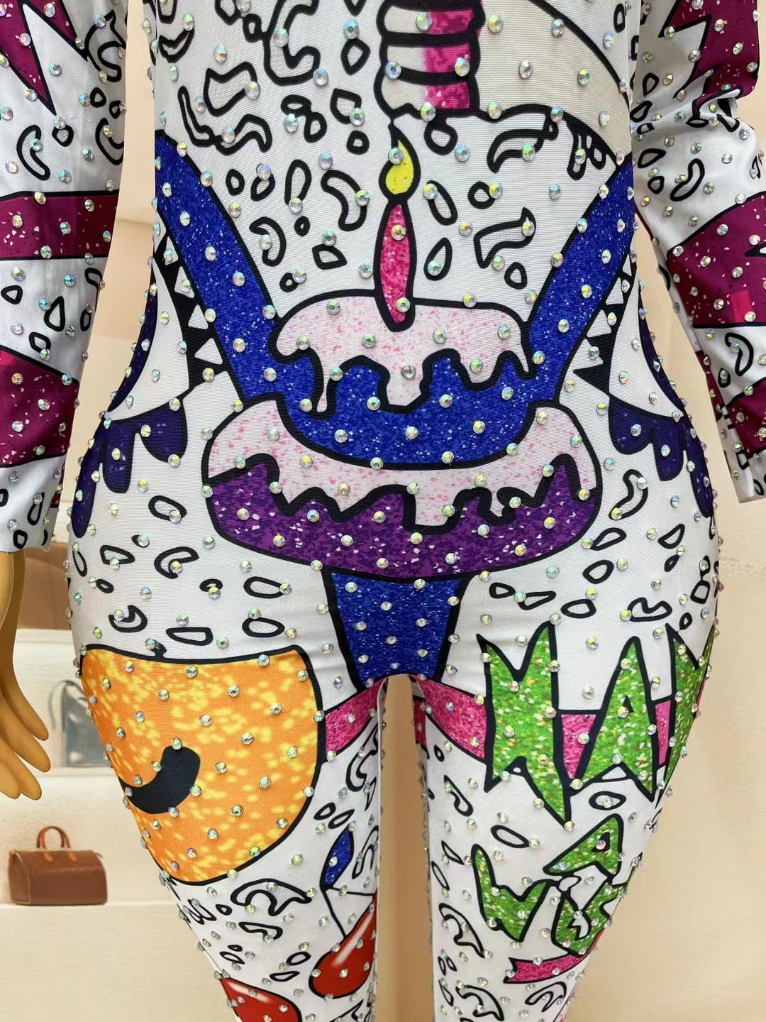 CELESINYI Qiqiu Crystal Pop Jumpsuit