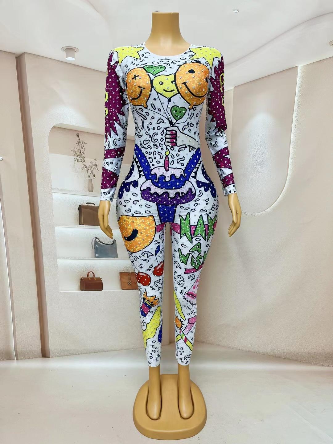 CELESINYI Qiqiu Crystal Pop Jumpsuit