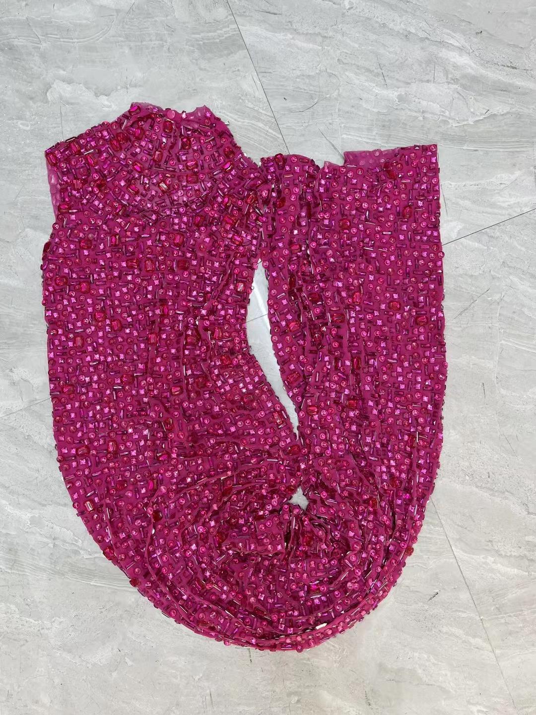 CELESINYI Meihongbei Crystal Rose Mermaid Gown
