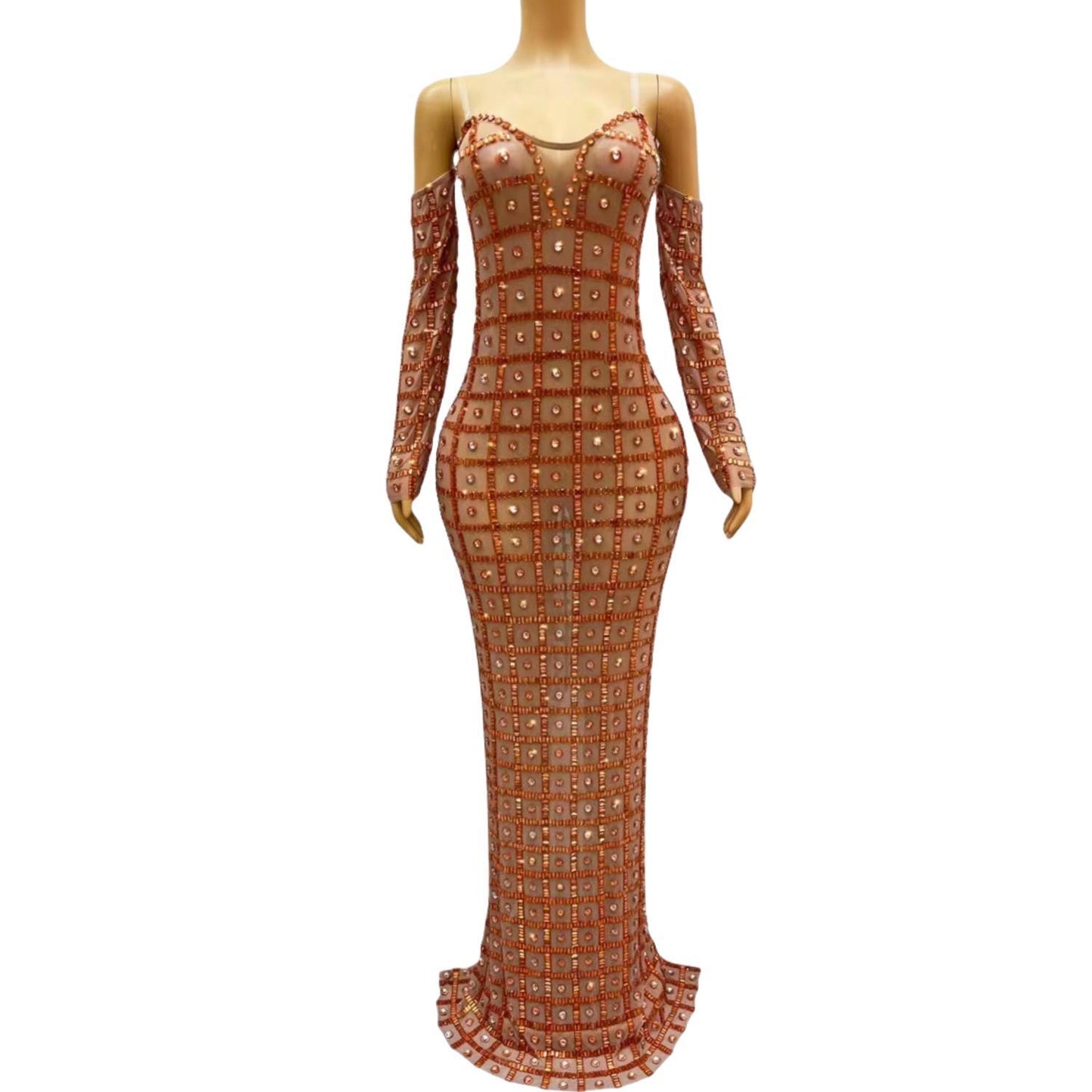CELESINYI Xingdiandian Crystal Dot Mini Dress
