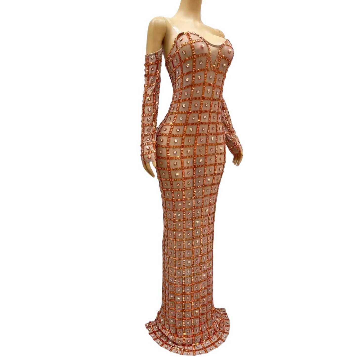 CELESINYI Xingdiandian Crystal Dot Mini Dress