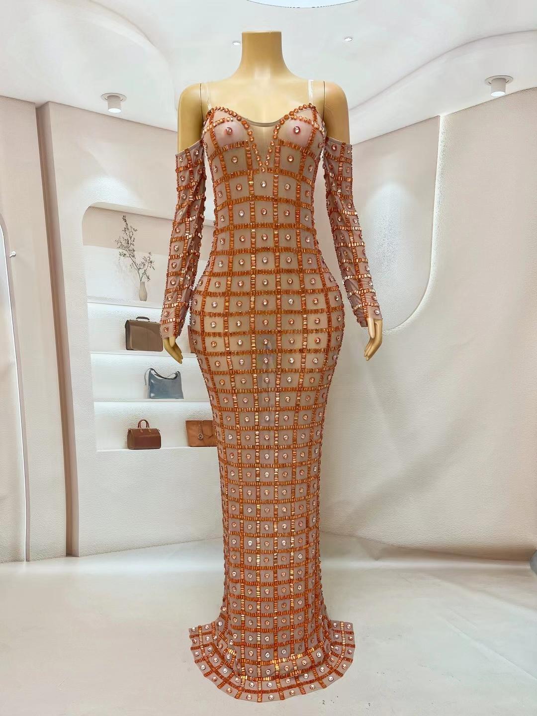CELESINYI Xingdiandian Crystal Dot Mini Dress