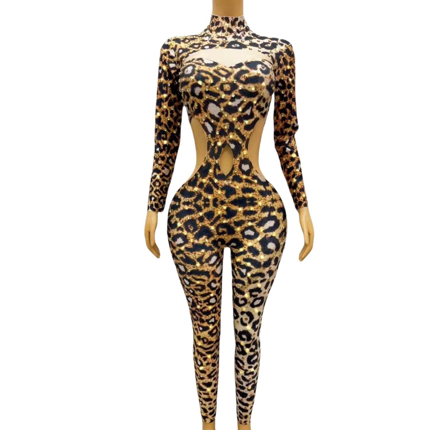 CELESINYI Xiaohuabao Crystal Leopard Bodysuit