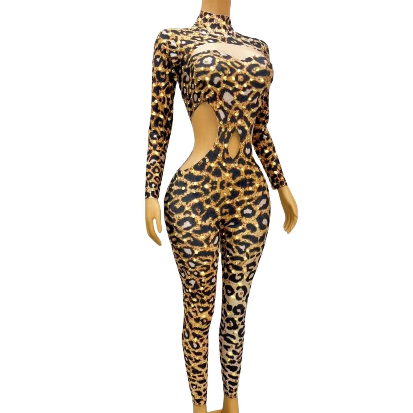 CELESINYI Xiaohuabao Crystal Leopard Bodysuit