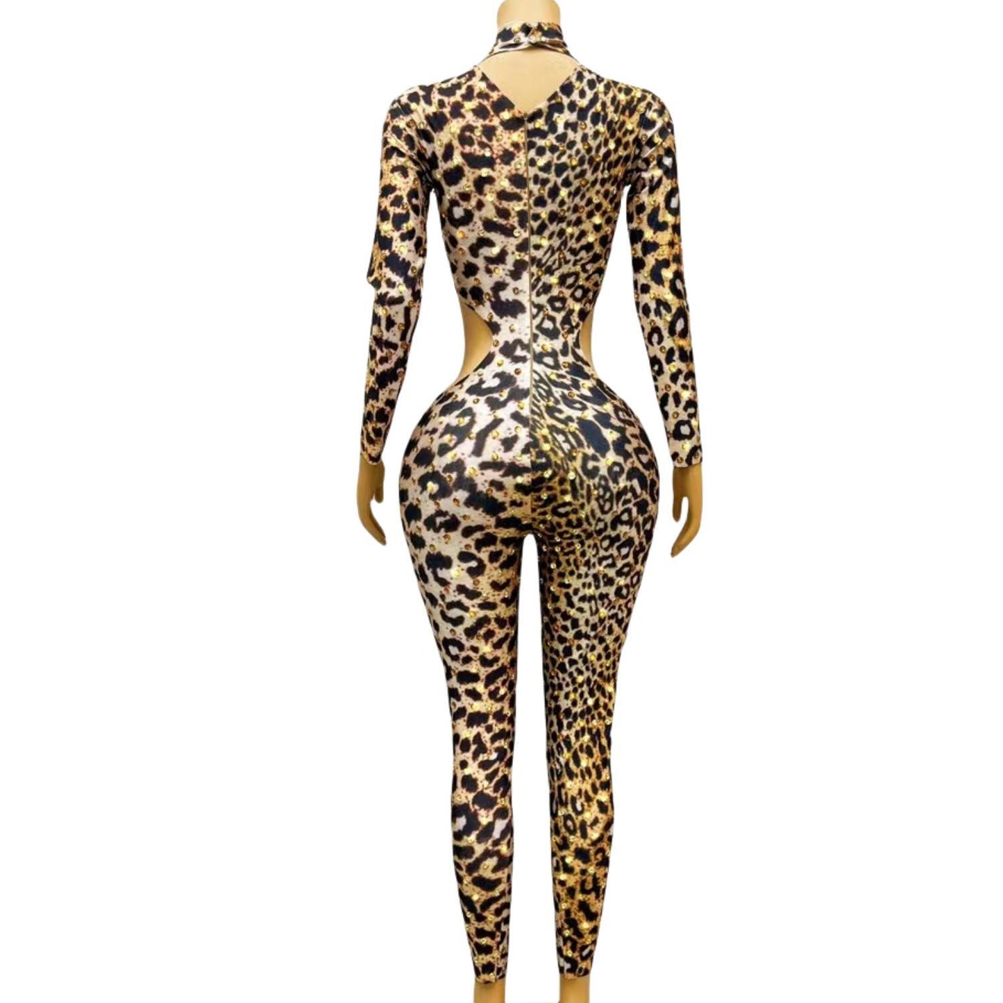 CELESINYI Xiaohuabao Crystal Leopard Bodysuit