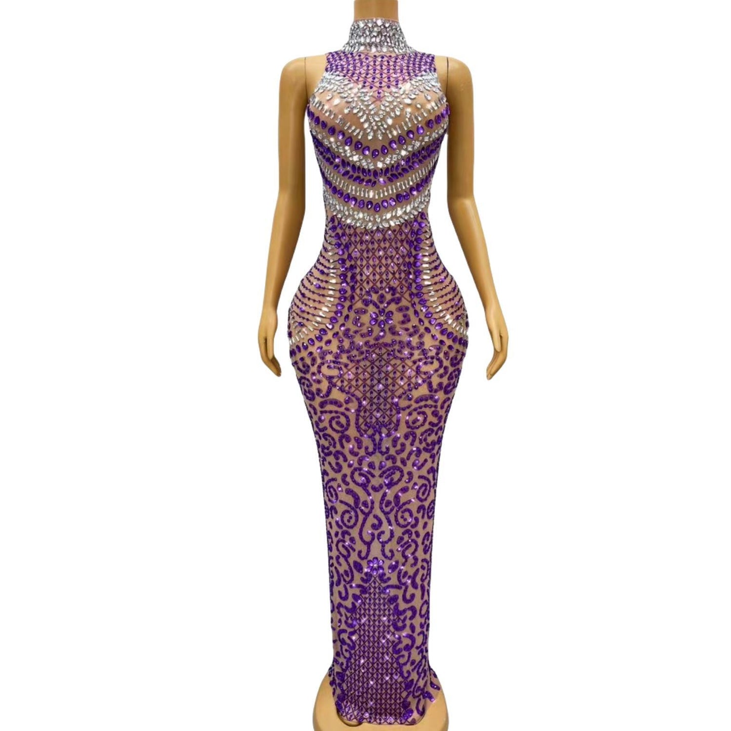 CELESINYI Luanweihua Crystal Necklace Gown