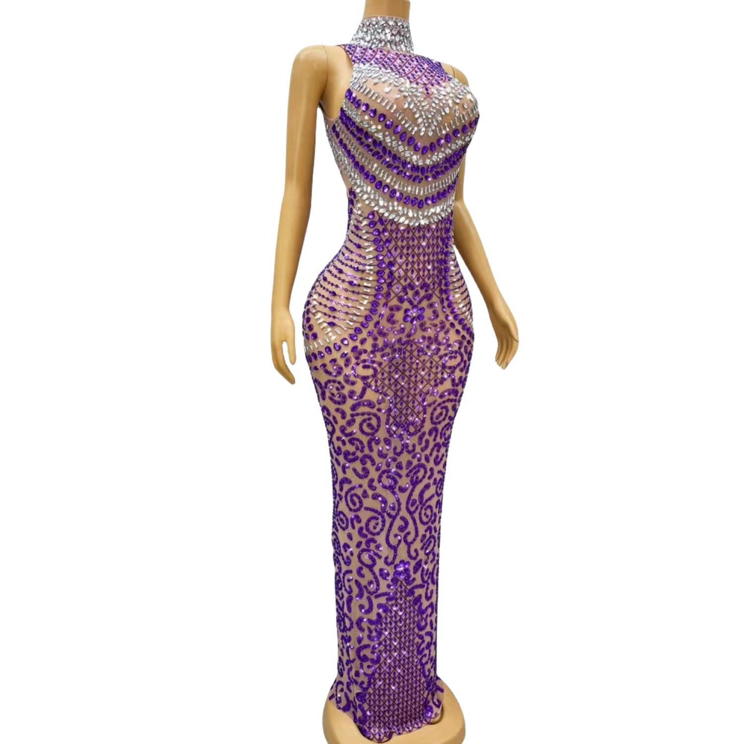 CELESINYI Luanweihua Crystal Necklace Gown