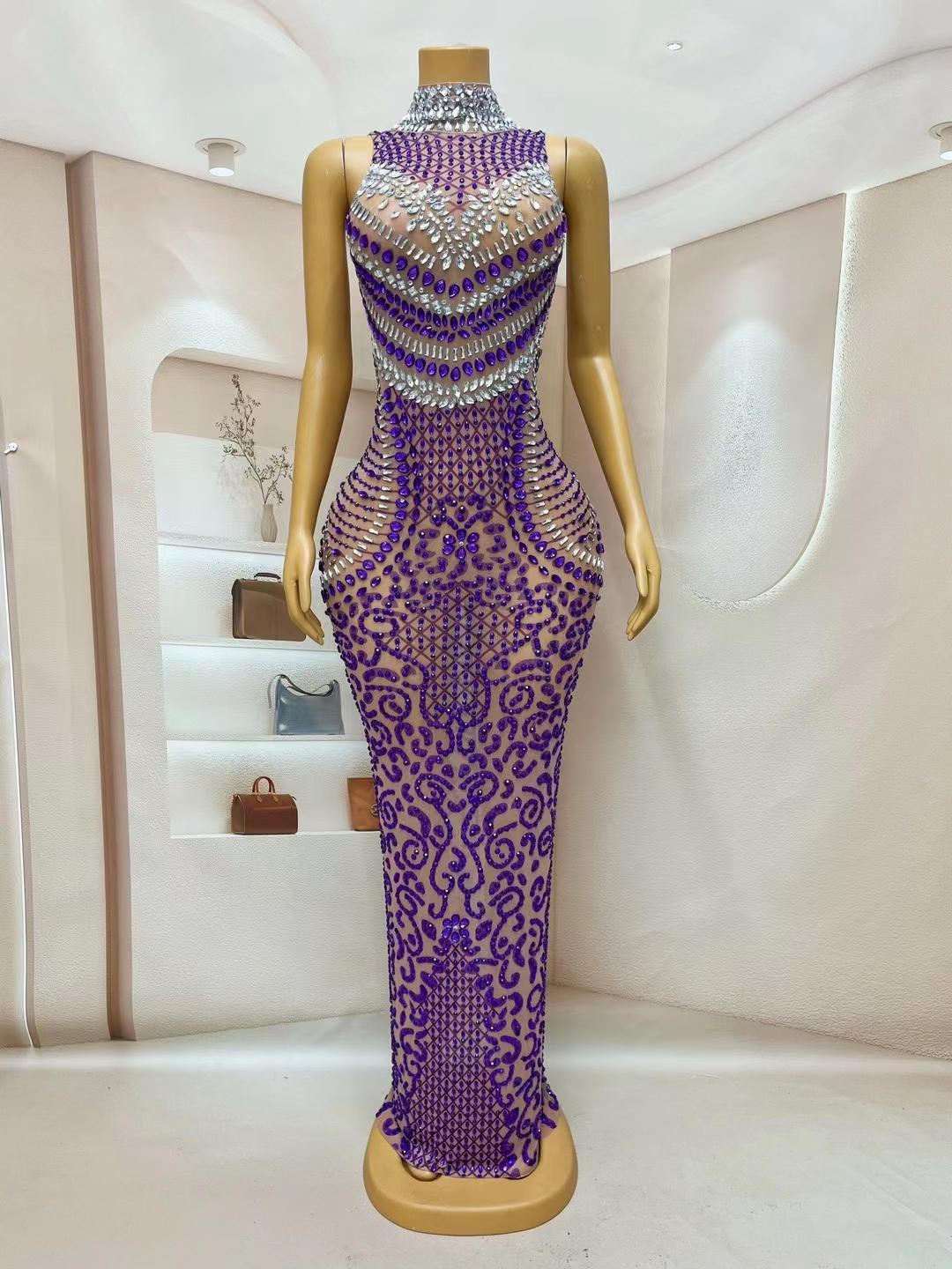 CELESINYI Luanweihua Crystal Necklace Gown