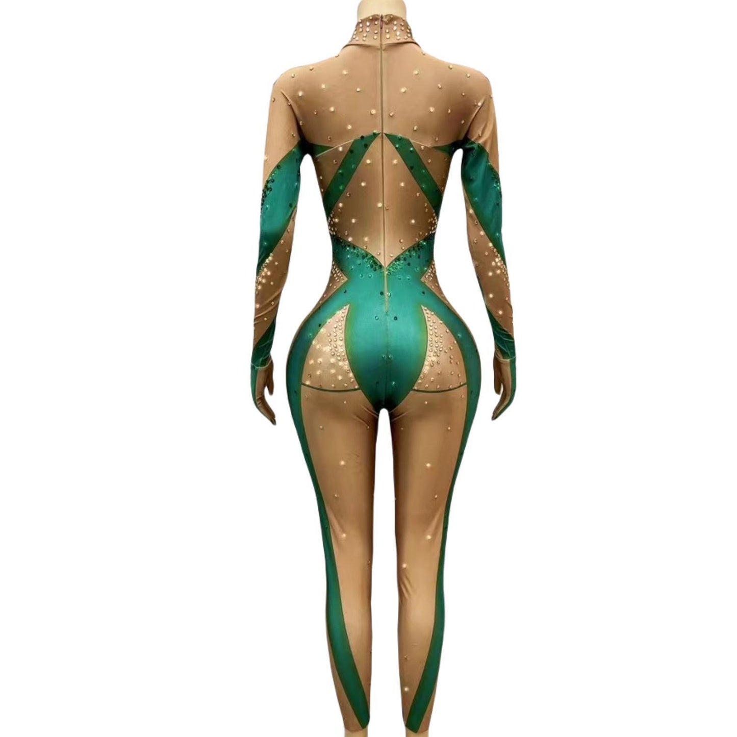 CELESINYI Banyuanlv Crystal Emerald Jumpsuit