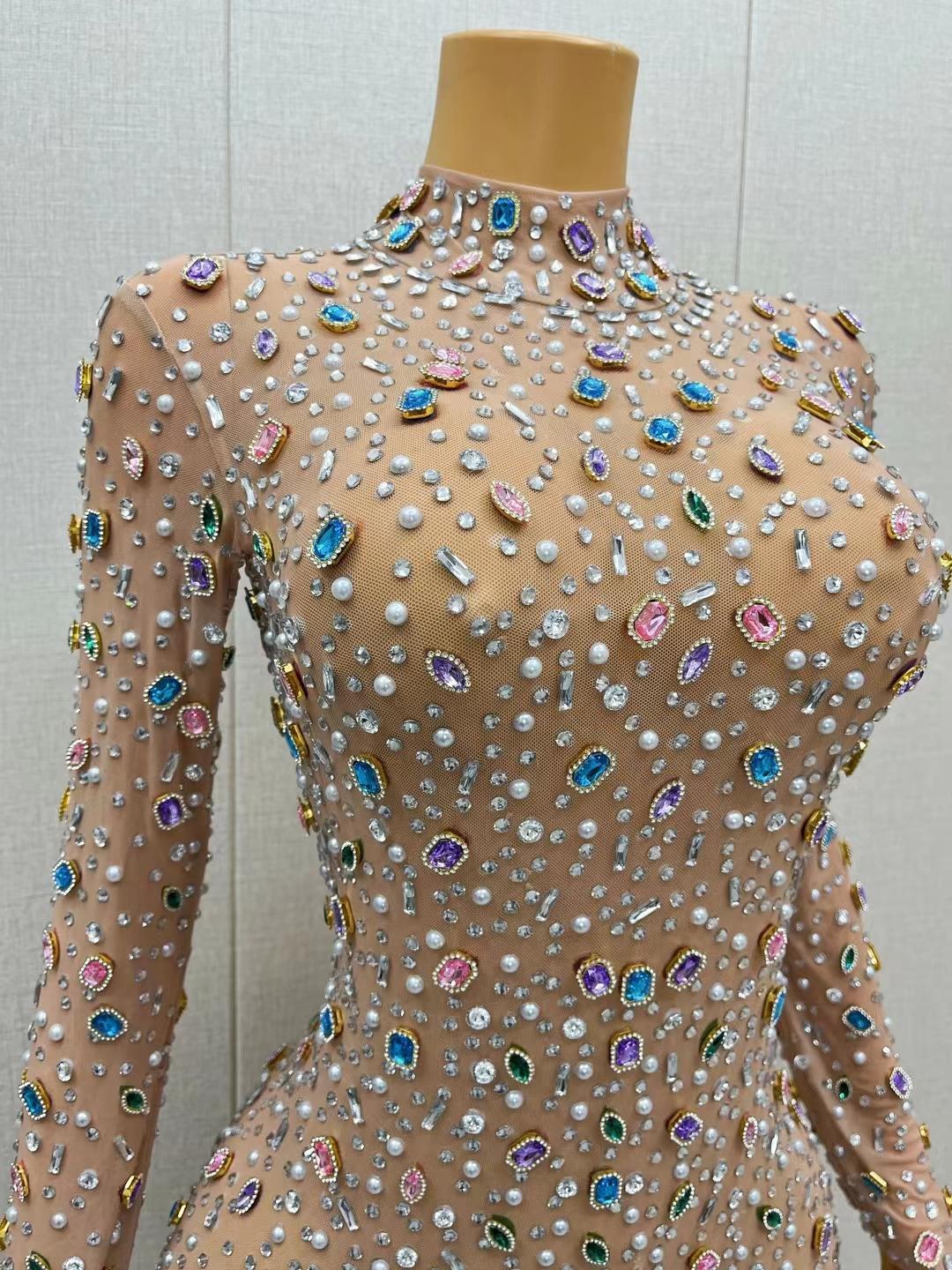 CELESINYI Tangguo Crystal Candy Bodysuit