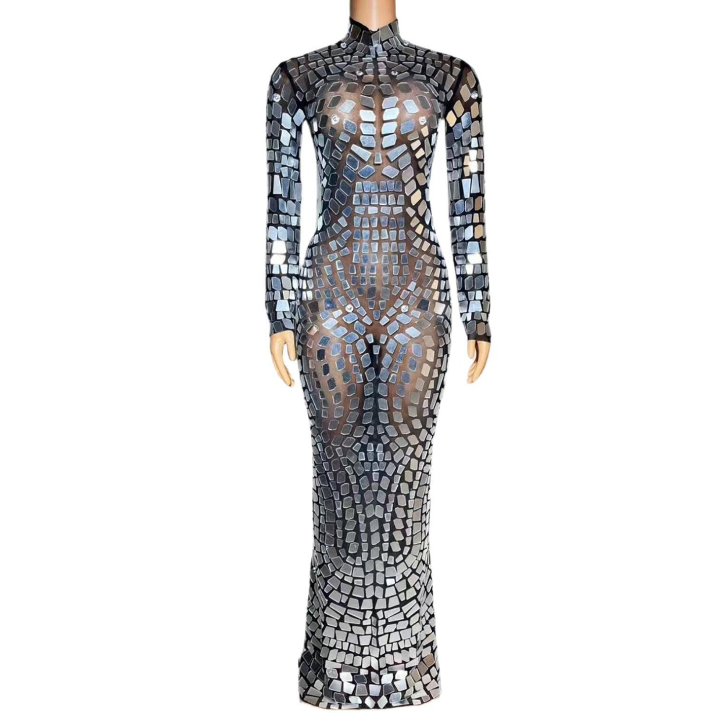 CELESINYI Baiyinjia Crystal Mirror Bodysuit