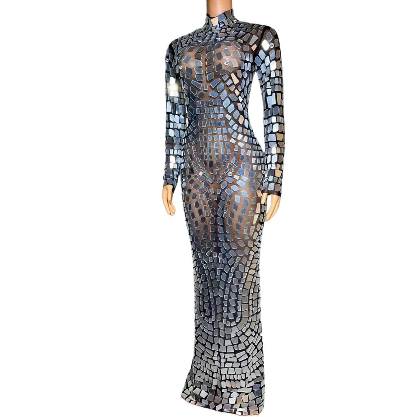 CELESINYI Baiyinjia Crystal Mirror Bodysuit