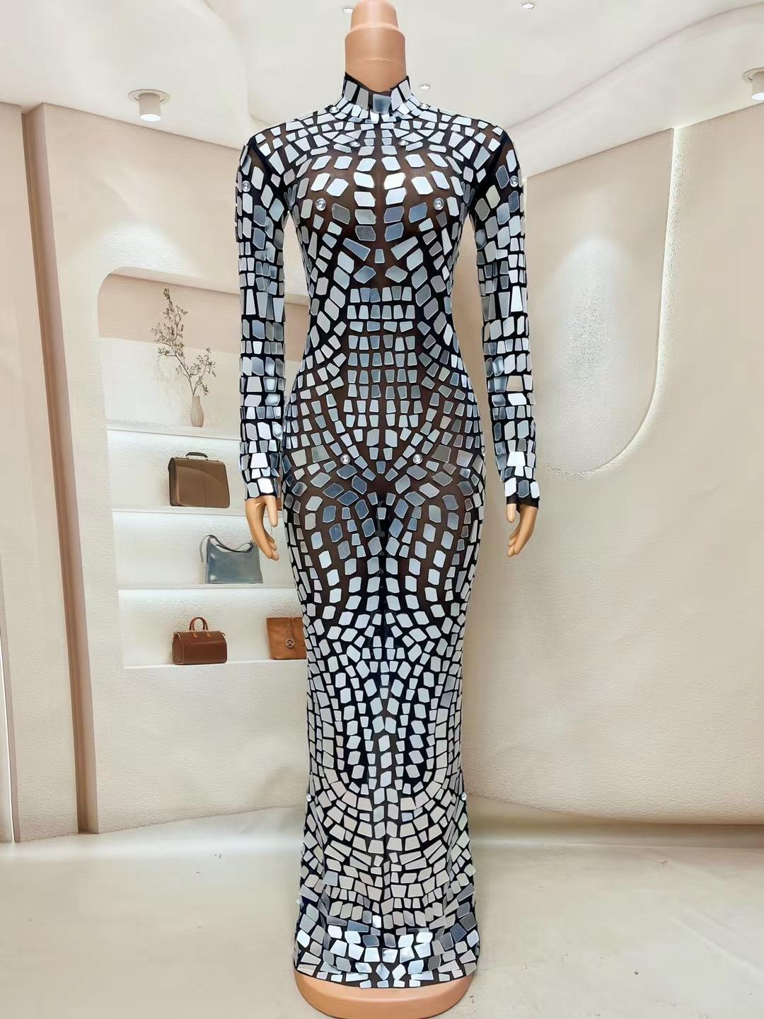 CELESINYI Baiyinjia Crystal Mirror Bodysuit