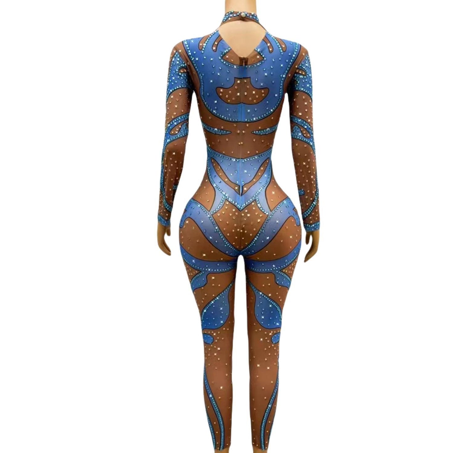 CELESINYI Lanjinyu Crystal Blue Bodysuit