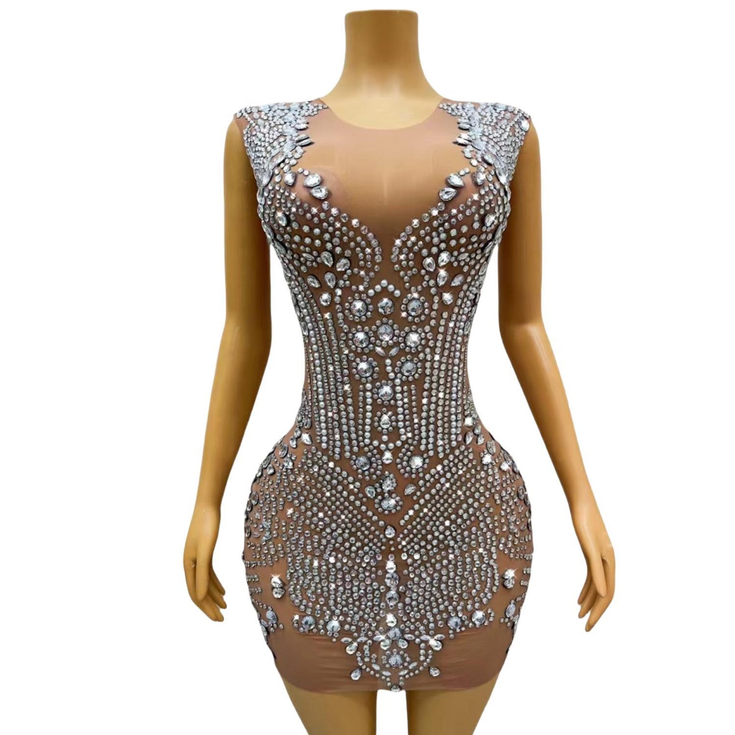 CELESINYI Dingzhu Crystal Pearl Bodysuit