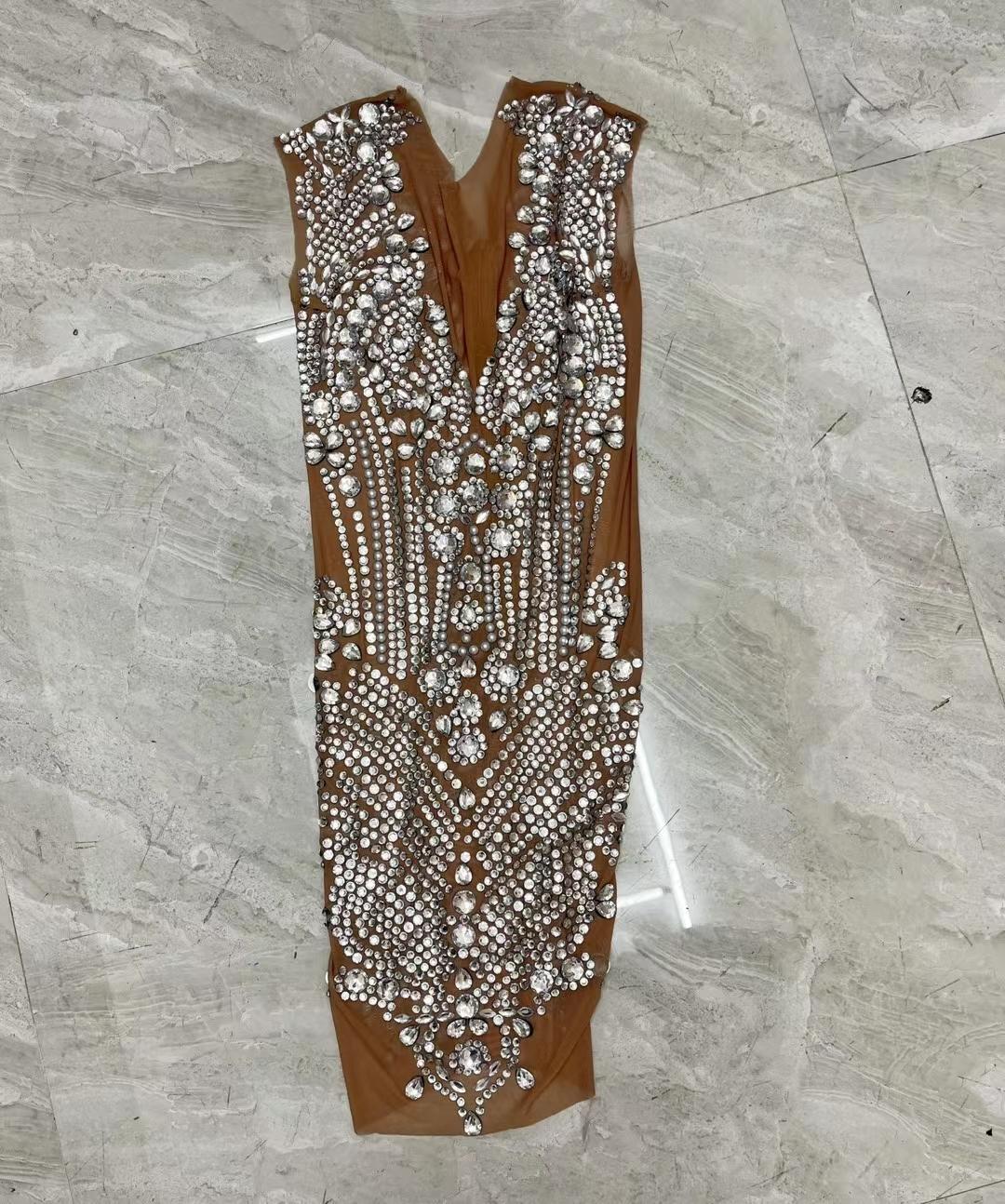 CELESINYI Dingzhu Crystal Pearl Bodysuit