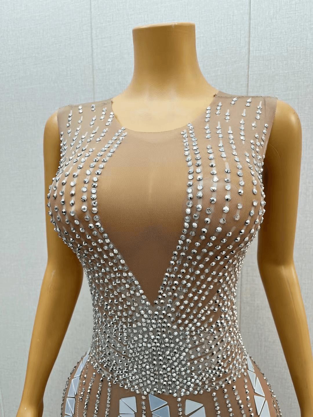 CELESINYI Taiji Crystal Yin Yang Bodysuit