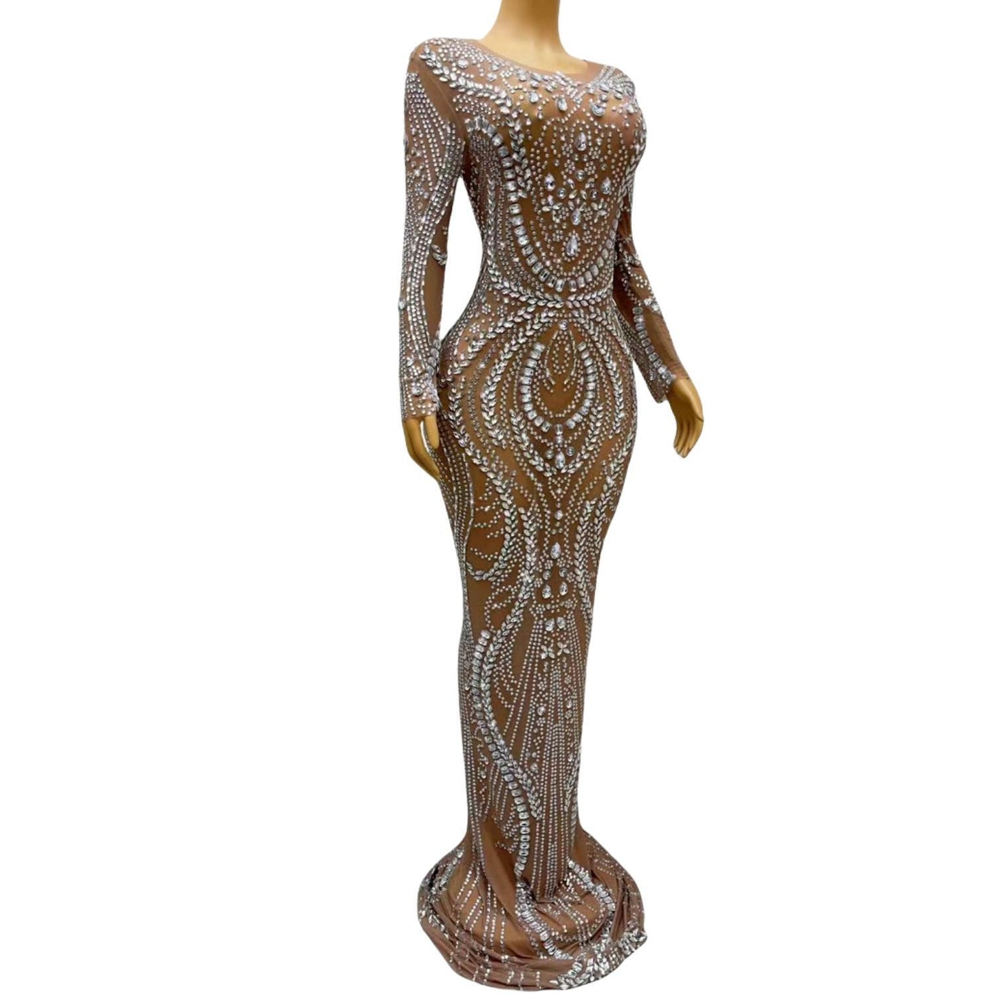 CELESINYI Fuling Crystal Mermaid Gown