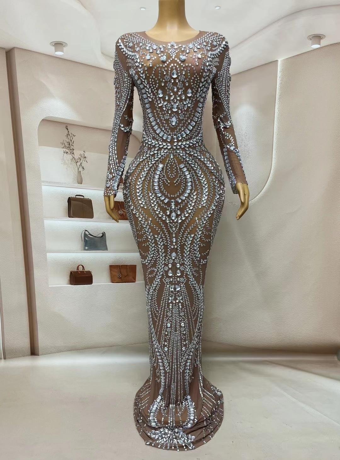 CELESINYI Fuling Crystal Mermaid Gown