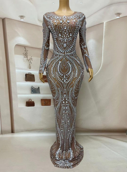 CELESINYI Fuling Crystal Mermaid Gown