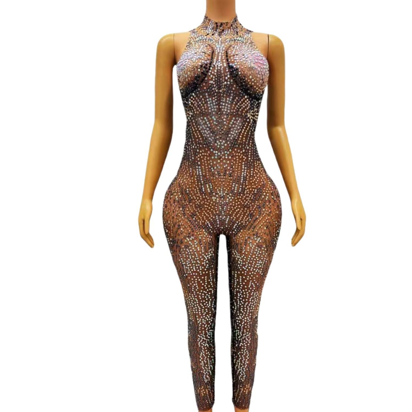 CELESINYI Rouyu Crystal AB Jumpsuit