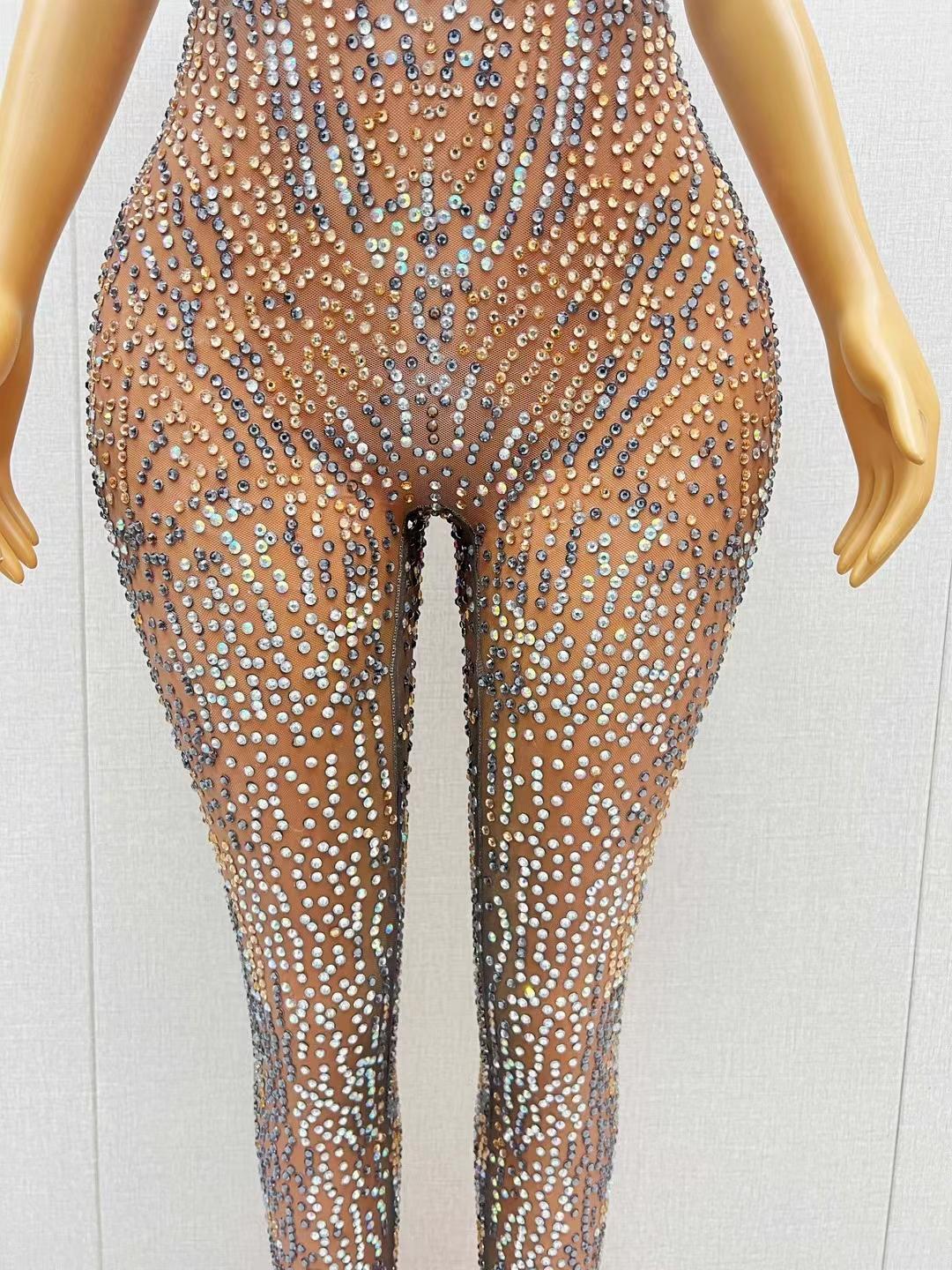 CELESINYI Rouyu Crystal AB Jumpsuit