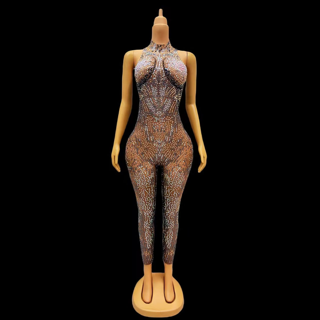 CELESINYI Rouyu Crystal AB Jumpsuit