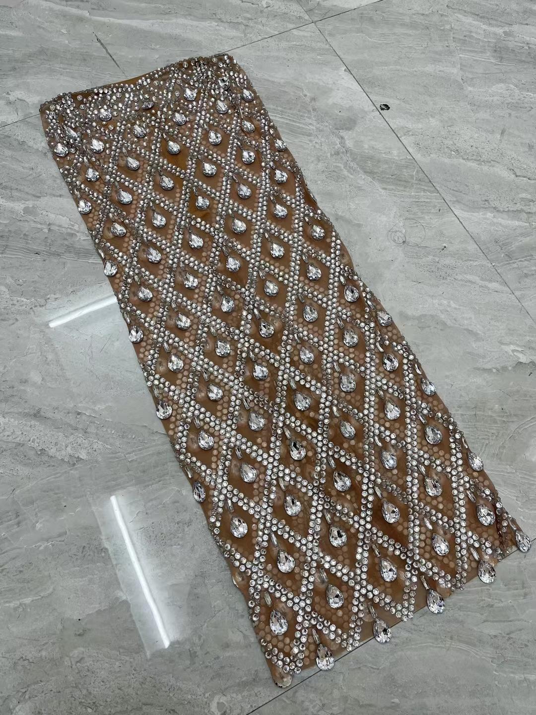 CELESINYI Chuilian Crystal Fringe Curtain Mini Dress