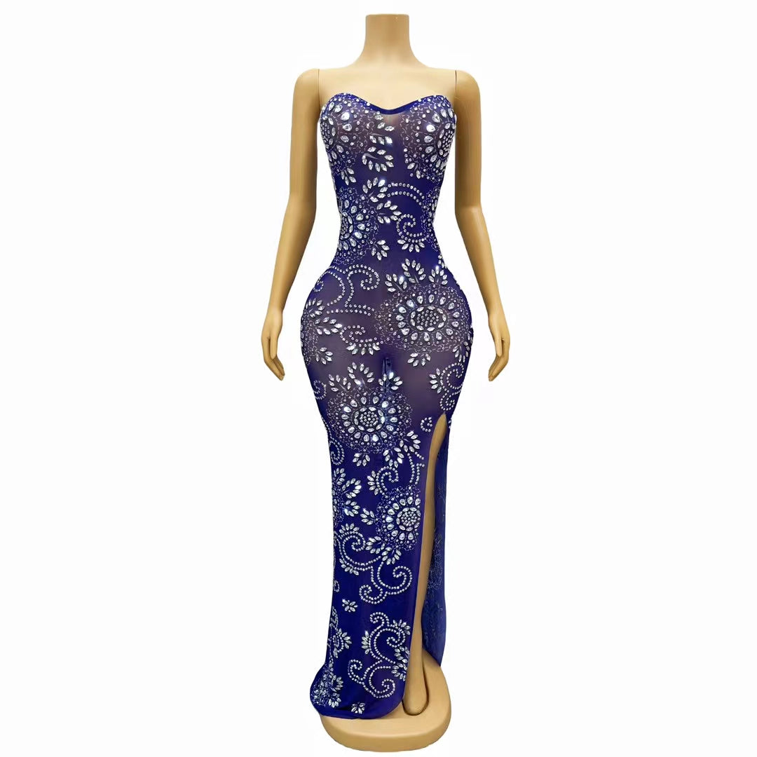 CELESINYI Jingci Crystal Royal Blue Gown