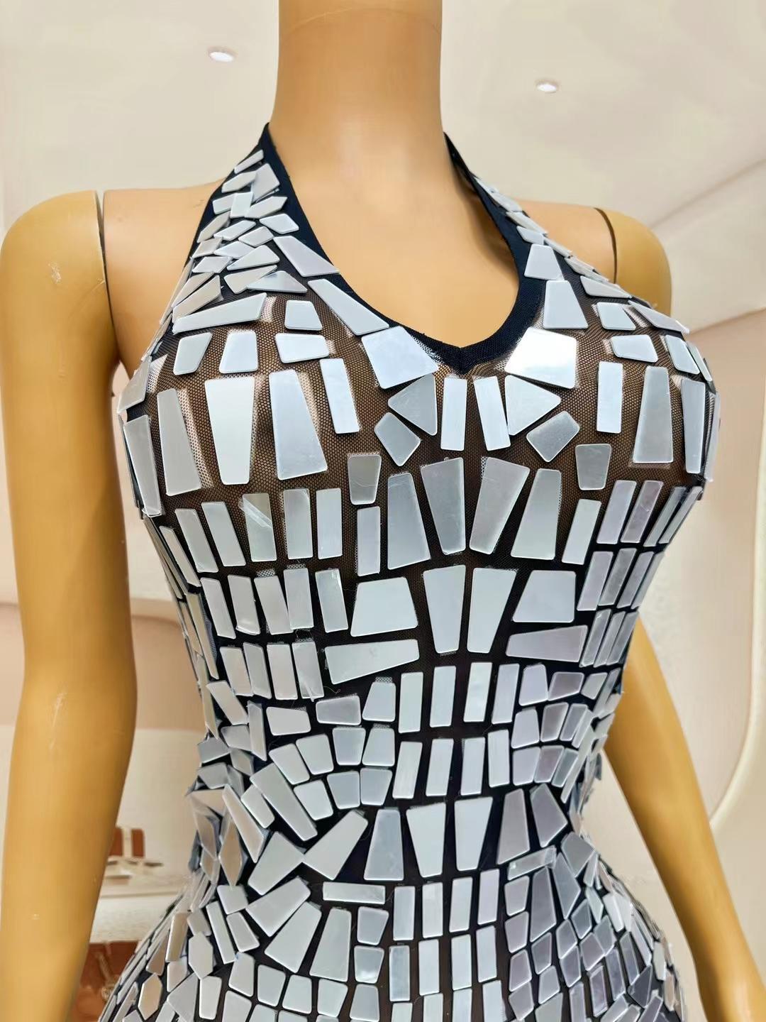 CELESINYI Jingquan Crystal Mirror Jumpsuit