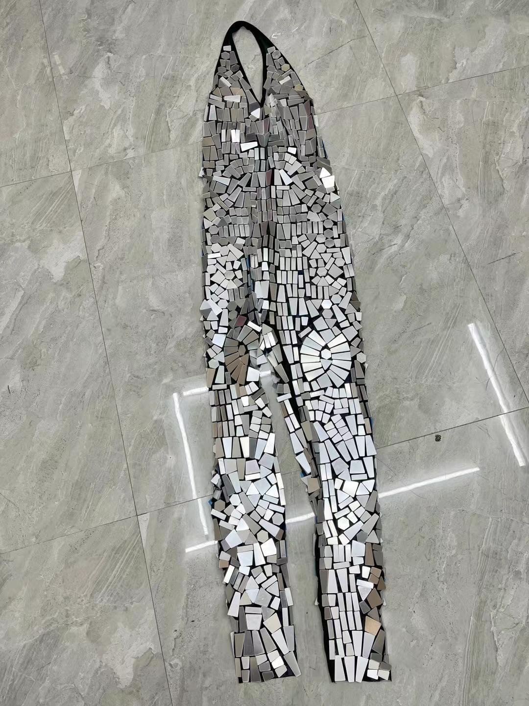CELESINYI Jingquan Crystal Mirror Jumpsuit
