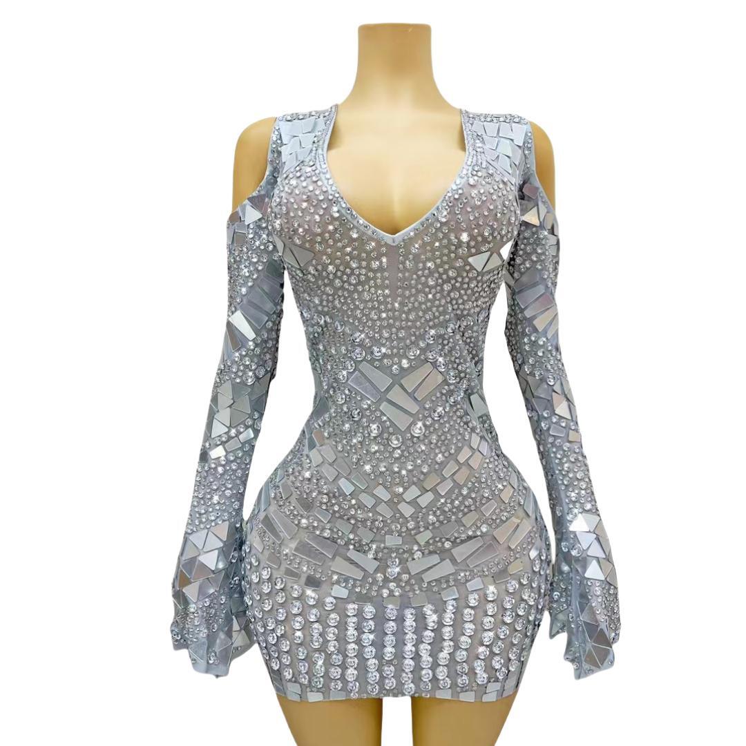 CELESINYI Yinsui Crystal Silver Bodysuit