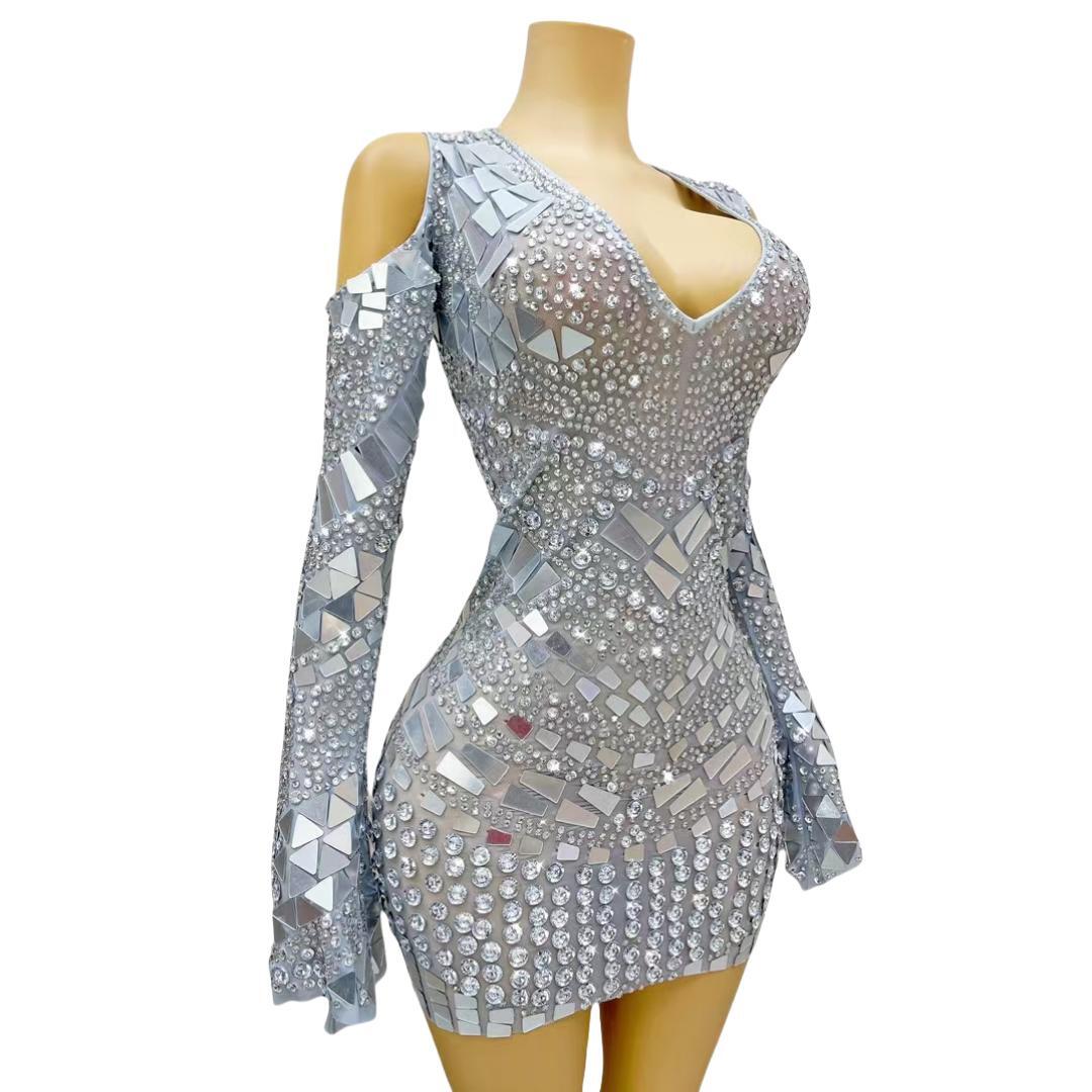 CELESINYI Yinsui Crystal Silver Bodysuit