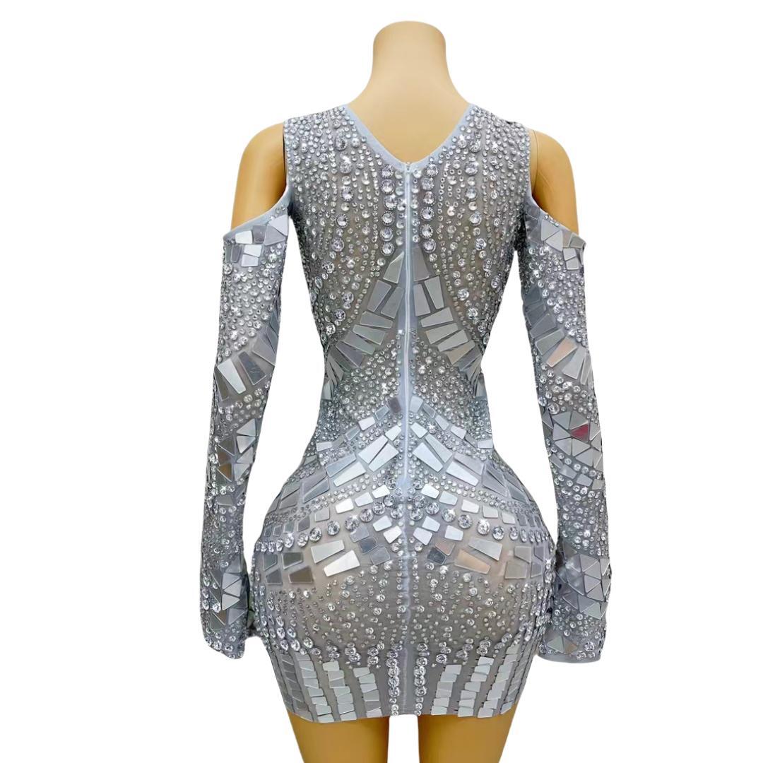 CELESINYI Yinsui Crystal Silver Bodysuit