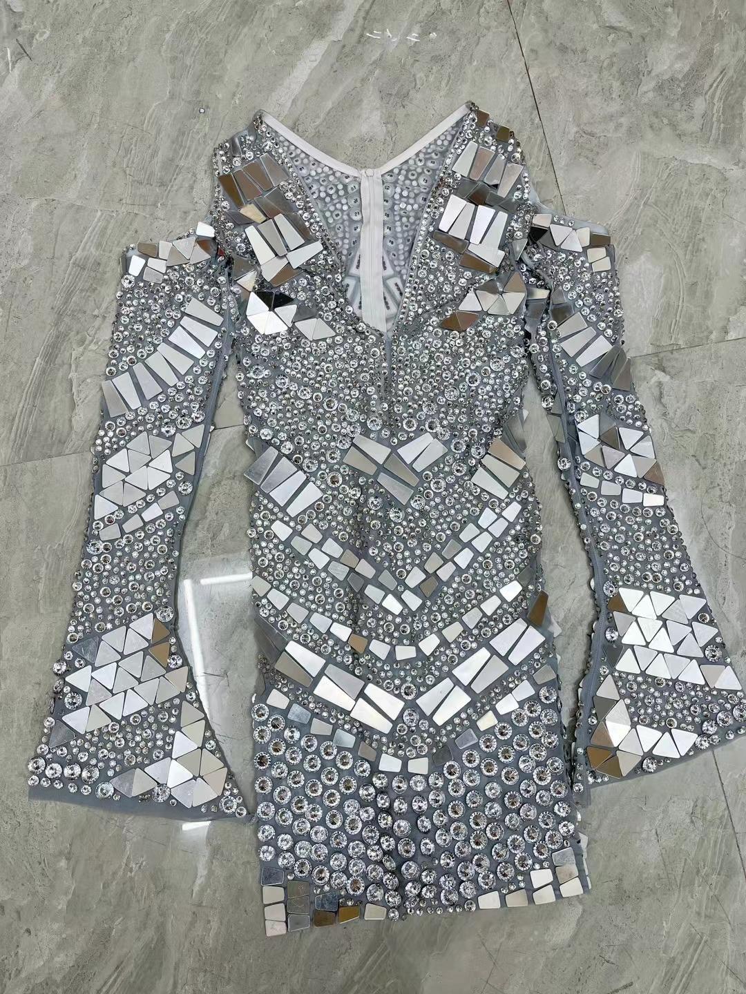 CELESINYI Yinsui Crystal Silver Bodysuit