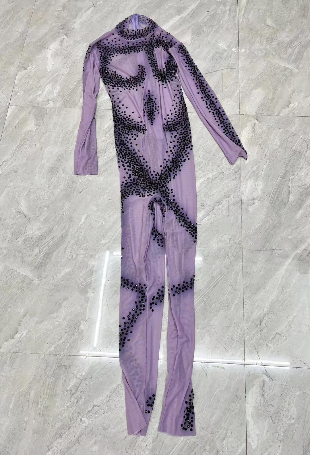 CELESINYI Zhima Crystal Purple Jumpsuit