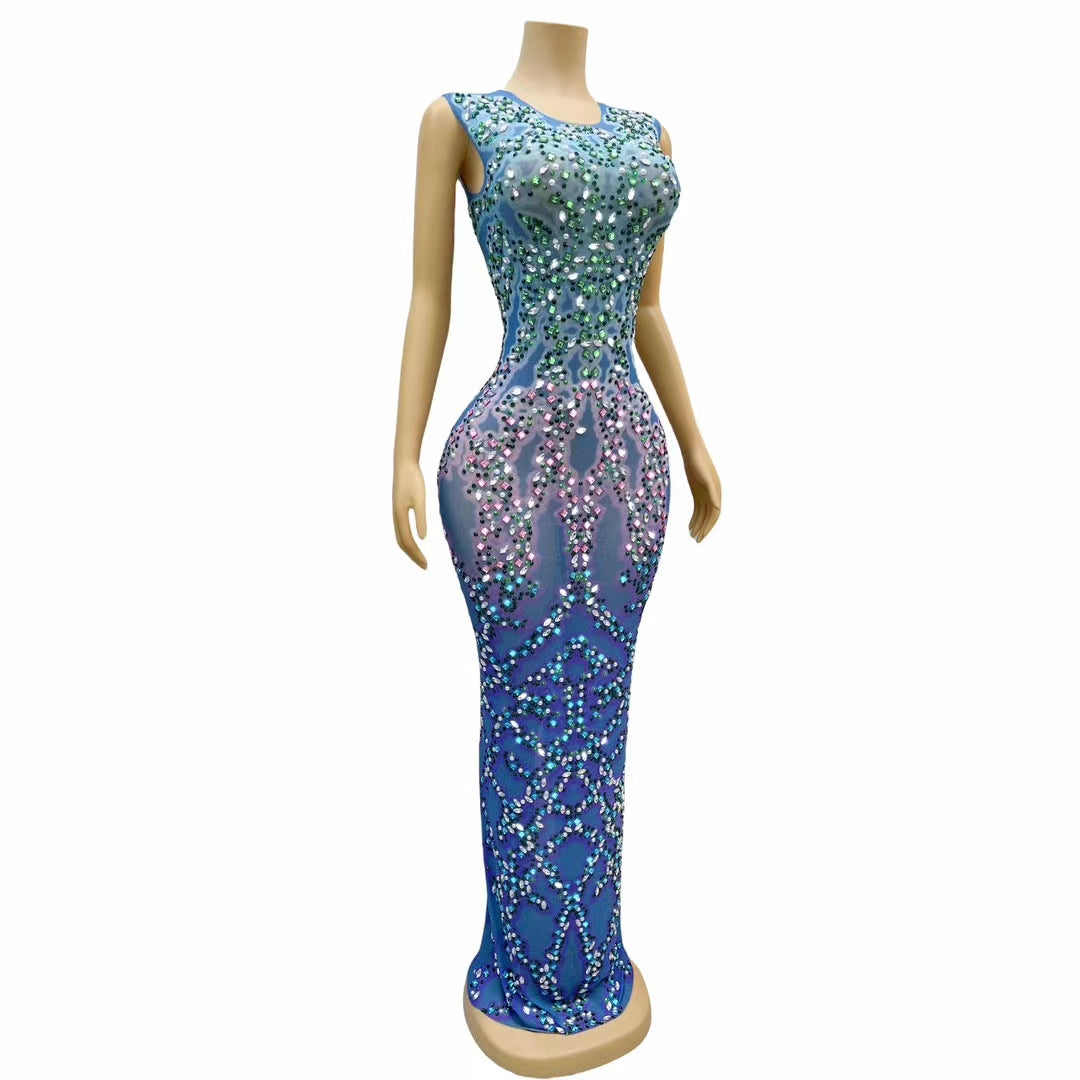 CELESINYI Banlanye Crystal Gradient Gown