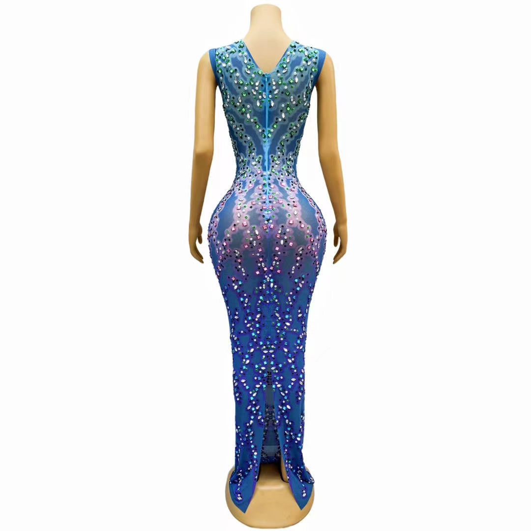 CELESINYI Banlanye Crystal Gradient Gown