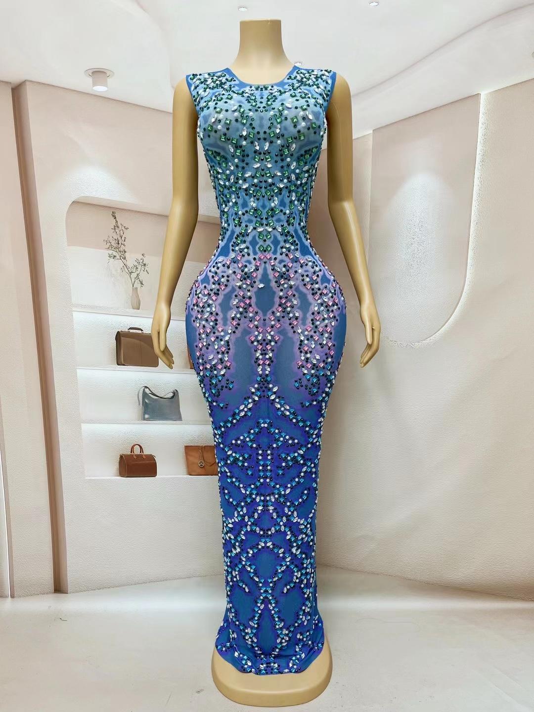 CELESINYI Banlanye Crystal Gradient Gown