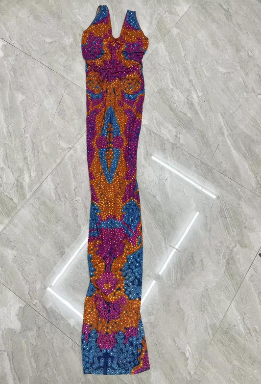 CELESINYI Cailin Crystal Mosaic Gown