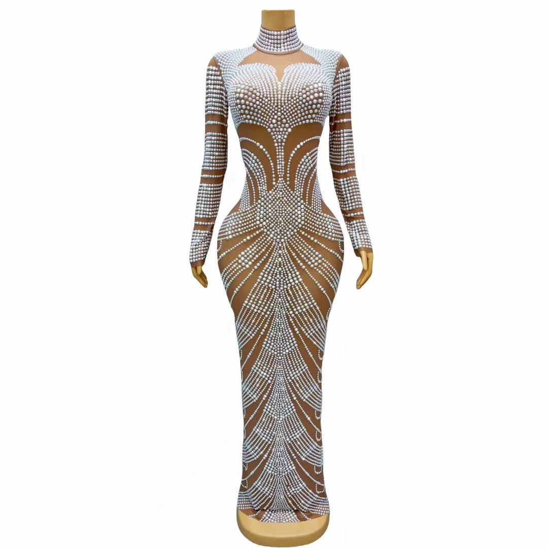 CELESINYI Baiyueguang Crystal Pearl Gown