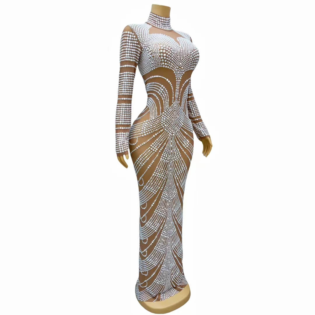 CELESINYI Baiyueguang Crystal Pearl Gown